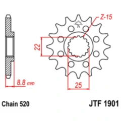 Ritzel 12Z Teilung 520 feinverzahnt Innendurchmesser 22/25 passend für: Beta RR, Xtrainer, RX