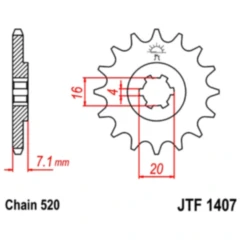 Ritzel 10Z Teilung 520 grobverzahnt 4 Innendurchmesser 16/20 passend für: Suzuki LT