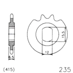 Ritzel 11Z Teilung 415 LANGLOCH 12/15. 5 passend für: Hercules Prima, Optima, M2