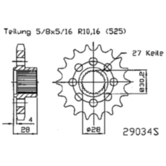 Racing - Ritzel 18Z Teilung 525 feinverzahnt Innendurchmesser 28/30. 2 passend für: Aprilia Mana