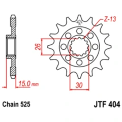 Racing - Ritzel 15Z Teilung 525 feinverzahnt Innendurchmesser 26/30 passend für: BMW S, M, HP4