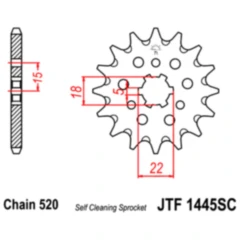 Racing - Ritzel 12Z Teilung 520 grobverzahnt 5 Innendurchmesser 18/22 passend für: Kawasaki KX