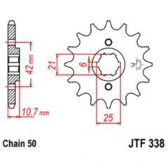 Ritzel 16Z Teilung 530 grobverzahnt 6 Innendurchmesser 21/25 passend für: Honda CB
