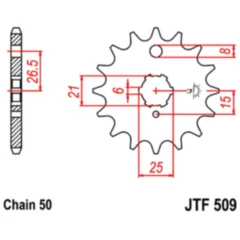 Ritzel 15Z Teilung 530 grobverzahnt 6 Innendurchmesser 21/25 passend für: Kawasaki Z