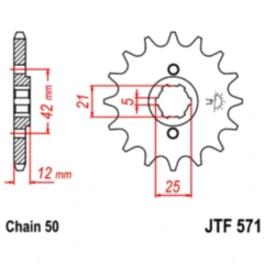 Ritzel 16Z Teilung 530 für Motorräder