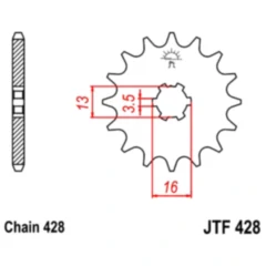 Ritzel 12Z Teilung 428 grobverzahnt 3. 5 Innendurchmesser 13/16 passend für: Suzuki RM, DR - Z, GT