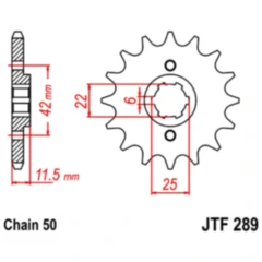Ritzel 16Z Teilung 530 grobverzahnt 6 Innendurchmesser 22/25 passend für: Honda FT