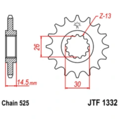 Ritzel 17Z Teilung 525 feinverzahnt Innendurchmesser 26/30 passend für: Honda CB, VFR, RVF