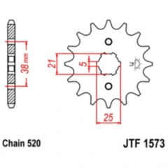 Ritzel 14Z Teilung 520 grobverzahnt 5 Innendurchmesser 21/25 passend für: Yamaha YFM