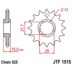 Ritzel 15Z Teilung 525 feinverzahnt Innendurchmesser 21. 6/25 passend für: Kawasaki ZX - 6R