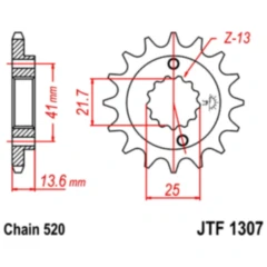 Ritzel 14Z Teilung 520 feinverzahnt Innendurchmesser 22/25 passend für: Kawasaki ZX - 6R, ZX - 6RR