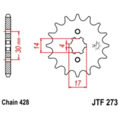 Ritzel 16Z Teilung 428 grobverzahnt 4 Innendurchmesser 14/17 passend für: Honda MSX, C