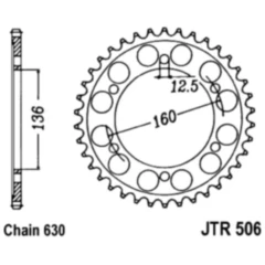 Kettenrad 40Z Teilung 630 Innendurchmesser 136 Lochkreis 160 passend für: Kawasaki GPZ