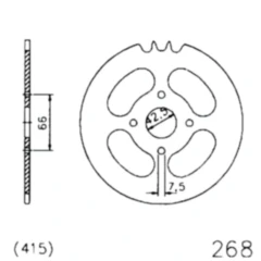 Kettenrad 40Z Teilung 415 schwarz Innendurchmesser 42. 5 Lochkreis 066 passend für: Hercules Prima, Optima, MX - 1