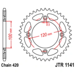 Kettenrad 51Z Teilung 420 Innendurchmesser 100 Lochkreis 120 passend für: Beta RR, REV