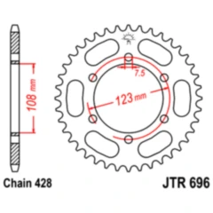 Kettenrad 43Z für Motorräder 7270959