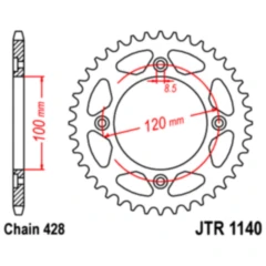 Kettenrad 56Z Teilung 428 Innendurchmesser 100 Lochkreis 120 passend für: Beta RR, RE, REV3