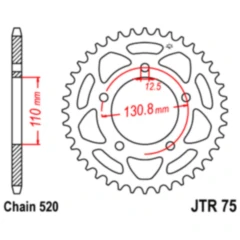 Kettenrad 43Z Teilung 520 Innendurchmesser 110 Lochkreis 130. 8 passend für: BMW S