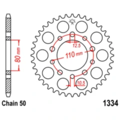 Kettenrad 47Z Teilung 530 Innendurchmesser 080 Lochkreis 110 passend für: Honda VF, CB, CBR