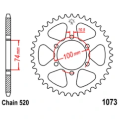 Kettenrad 46Z Teilung 520 Innendurchmesser 074 Lochkreis 100 passend für: Hyosung GV