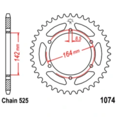 Kettenrad 44Z Teilung 525 Innendurchmesser 142 Lochkreis 164 passend für: Hyosung GT
