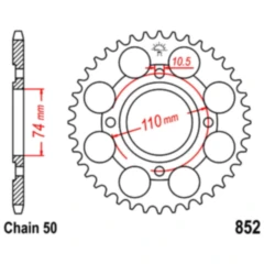 Kettenrad 41Z 530 für Motorräder