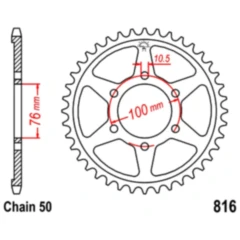 Kettenrad 45 Zähne, Teilung 530, für: JT Sprockets