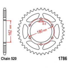 Kettenrad 52Z 520 mm – Innendurchmesser 162 mm, Lochkreis 180 mm