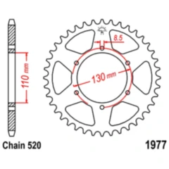 Kettenrad 45Z Teilung 520 Innendurchmesser 110 Lochkreis 130 passend für: Honda XL