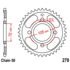 Kettenrad 34Z Teilung 530 Innendurchmesser 070 Lochkreis 105 passend für: Honda CB, CJ, CL