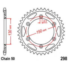 Kettenrad 40Z Teilung 530 Innendurchmesser 130 Lochkreis 150 passend für: Honda NS, VFR