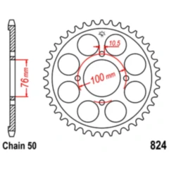 Kettenrad 40Z 530 für Motorräder