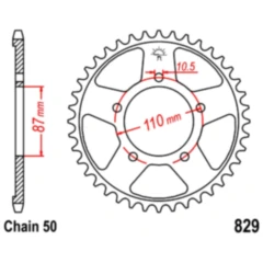 Kettenrad 44 Zähne für verschiedene Modelle