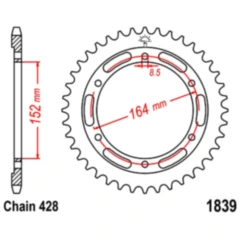 Kettenrad 56Z 428 für Motorräder