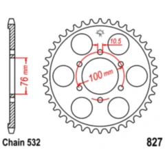 Kettenrad 42Z für Motorräder
