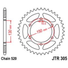 Kettenrad 46Z Teilung 520 Innendurchmesser 130 Lochkreis 150 passend für: Honda NX