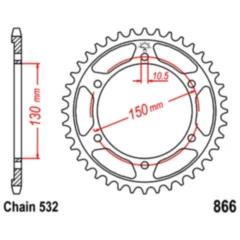 Kettenrad 47Z für: JT Sprockets Stahl 532