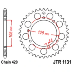 Kettenrad 45Z Teilung 420 Innendurchmesser 105 Lochkreis 125 passend für: Derbi Senda