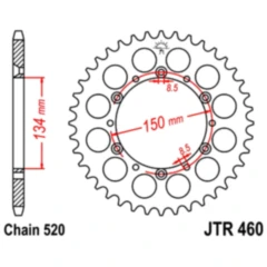 Kettenrad 53Z Teilung 520 Innendurchmesser 134 Lochkreis 150 passend für: Kawasaki KX, KLX, KDX