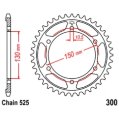 Kettenrad 47Z Teilung 525 Alternative: 7270722 passend für: Honda XL, XRV