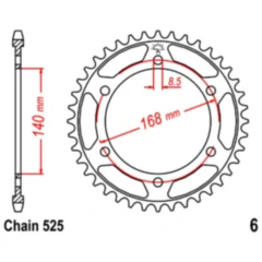 Kettenrad 41Z Teilung 525 Innendurchmesser 140 Lochkreis 168 passend für: BMW F (800, 650)