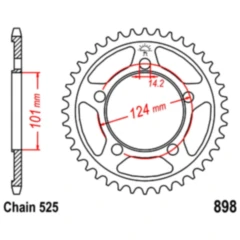 Kettenrad 38Z 525 Teilung für: Motorräder