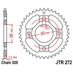 Kettenrad 31Z Teilung 520 Innendurchmesser 058 Lochkreis 090 passend für: Honda CB