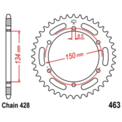 Kettenrad 48Z Teilung 428 Innendurchmesser 134 Lochkreis 150 passend für: Kawasaki KMX