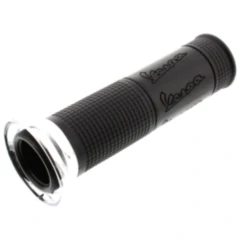 Griffgummi schwarz/chrom rechts Originalersatzteil Durchmesser 24 mm geschlossen. passend für: Vespa PX, N, V