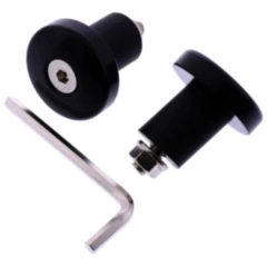 Mini Lenkerenden aus Aluminium 17 mm in Schwarz