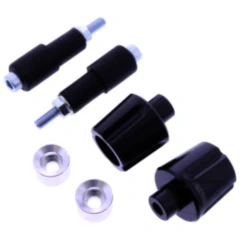 Lenkerenden Aluminium Daytona schwarz/silber 14-19 mm