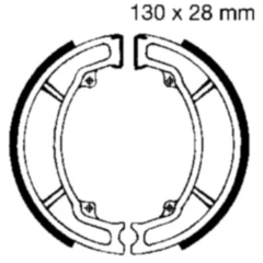 Bremsbacken mit Feder EBC gerillt Alternative: 7328206 passend für: Benzhou YY125T, YY125T - 10, YY125T - 19