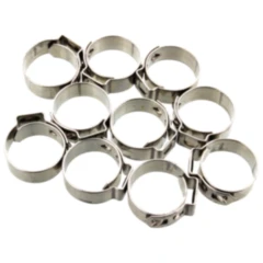 Lochbandklemmen Edelstahl 15,5 mm mit 7 mm Bandbreite – 10 Stück