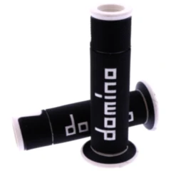 Griffgummi A450 schwarz/weiß Domino für Motorräder